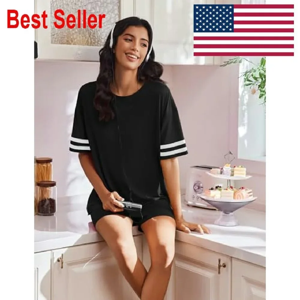 Oversized Lounge Set Biker Shorts Comfy Pajamas Y2K Chic Minimal Casual Wear